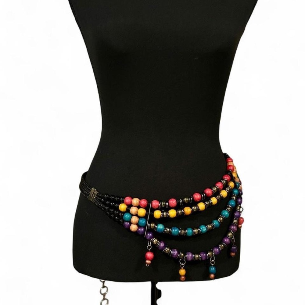 Vintage multicolored beaded belt